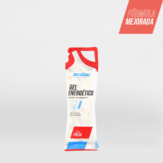 Gel energético sabor fresa de ecolac con fórmula mejorada